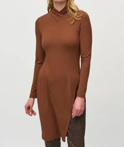 Joseph Ribkoff Side Slit Fitted Tunic In Chestnut