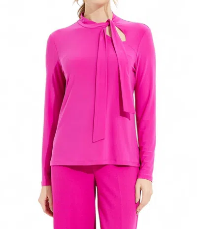 Joseph Ribkoff Side Tie Neck Blouse In Opulence In Multi