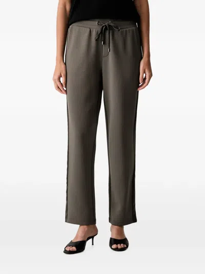 Joseph Ribkoff Side-stripe Drawstring Track Pants In Brown