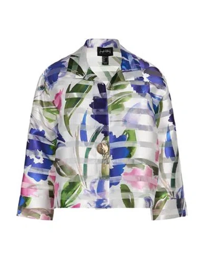 Joseph Ribkoff Signature Woman Jacket White Size 14 Polyester In Multi
