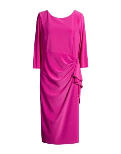 Joseph Ribkoff Signature Woman Midi Dress Magenta Size 16 Polyester, Elastane In Pink