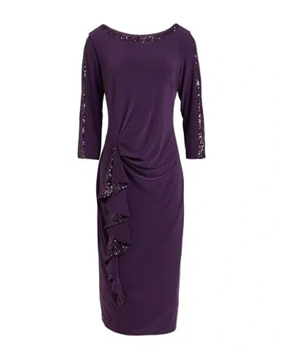 Joseph Ribkoff Signature Woman Midi Dress Purple Size 14 Polyester, Elastane