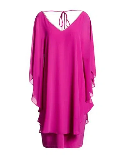 Joseph Ribkoff Signature Woman Mini Dress Magenta Size 16 Polyester In Pink