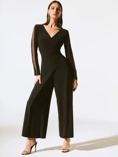 Joseph Ribkoff Signature Women's Black Silky Knit Culotte Jumpsuit 243722 Col 11