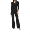 Joseph Ribkoff Silky Knit Satin Fitted Top In Black In Black