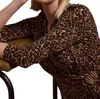 Joseph Ribkoff Silky Knit Animal Print Wrap Top In Beige/black In Multi