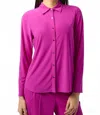 Joseph Ribkoff Silky Knit Button-front Straight Blouse In Cosmos In Multi