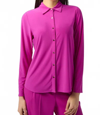 Joseph Ribkoff Silky Knit Button-front Straight Blouse In Cosmos In Multi