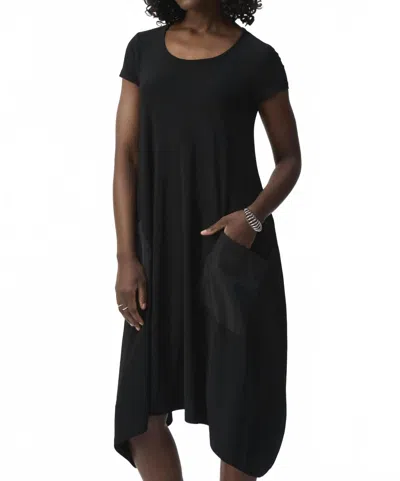 Joseph Ribkoff Silky Knit Cocoon Dress In Black In Animal Print