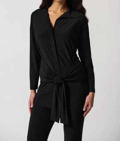 Joseph Ribkoff Silky Knit Collared Tunic In Black