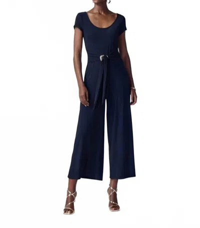 Joseph Ribkoff Silky Knit Culotte-leg Jumpsuit In Midnight Blue