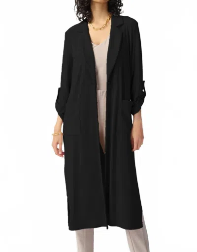 Joseph Ribkoff Silky Knit Duster Coat In Black