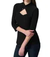 Joseph Ribkoff Silky Knit Embellished Top In Black In Black