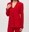 Shop Joseph Ribkoff Silky Knit Fitted Blazer In Lipstick Red