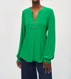 Joseph Ribkoff Silky Knit Flared Top In Envy In Multi