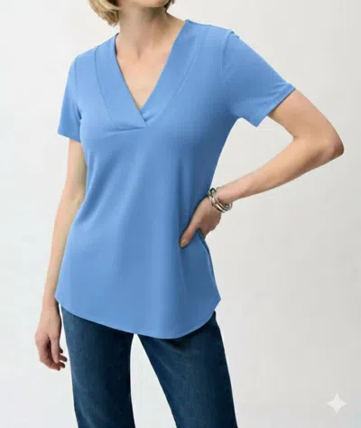 Joseph Ribkoff Silky Knit Flared Top In Harbor Blue