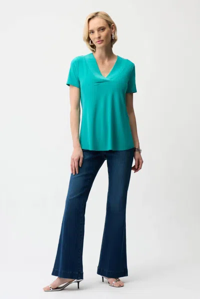 Joseph Ribkoff Silky Knit Flared Top In Oceanic In Green