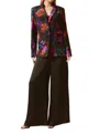 Joseph Ribkoff Floral Print Straight Blazer In Floral/multi In Black