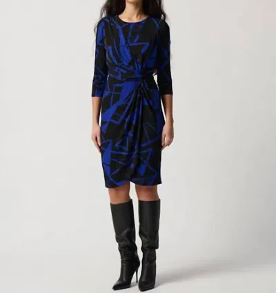 Joseph Ribkoff Silky Knit Geometric Print Sheath Dress In Multi In Blue