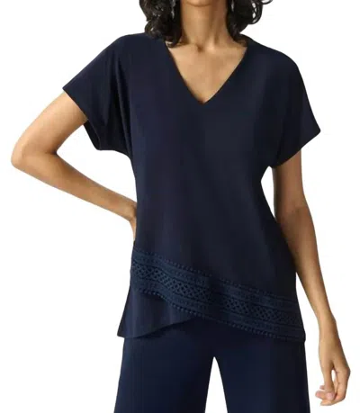 Joseph Ribkoff Silky Knit Hi Lo Top In Midnight Blue