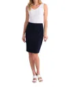 Joseph Ribkoff Silky Knit Pencil Skirt In Midnight In Multi