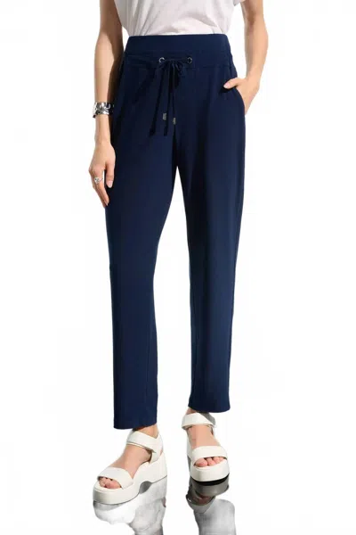 Joseph Ribkoff Silky Knit Pull-on Jogger Pants With Drawstring In Navy In Blue