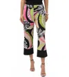 Joseph Ribkoff Silky Knit Retro Print Pant In Black In Black