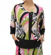 Joseph Ribkoff Silky Knit Retro Tunic Top In Black In Black