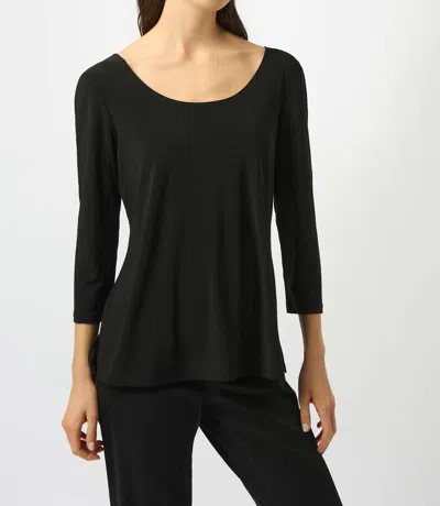 Joseph Ribkoff Silky Knit Scoop Fit & Flare Top In Black