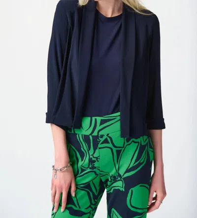 Joseph Ribkoff Silky Knit Shawl Collar Cardigan In Navy In Blue