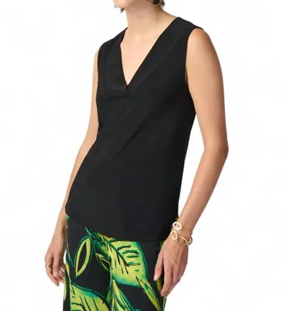 JOSEPH RIBKOFF SILKY KNIT SLEEVELESS TOP IN BLACK