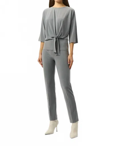 Joseph Ribkoff Silky Knit Straight Leg Pull-on Pants In Grey Melange In Gray