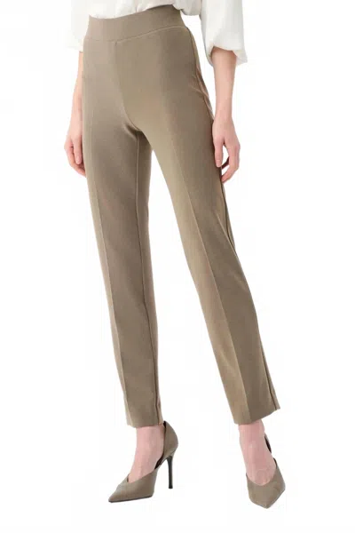 Joseph Ribkoff Silky Knit Straight Leg Pull-on Pants In Taupe Melange In Multi