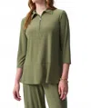 Joseph Ribkoff Silky Knit Straight Tunic Top In Green In Green