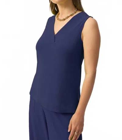 Joseph Ribkoff Silky Knit V-neck Tank Top In Midnight Blue