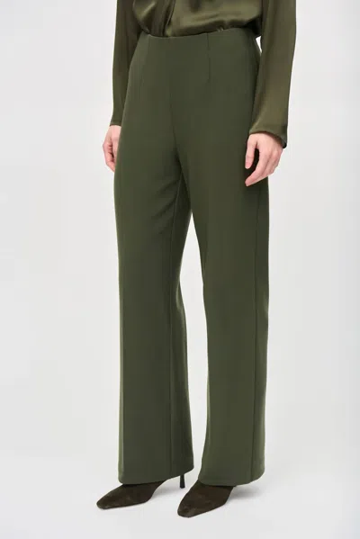 Joseph Ribkoff Silky Knit Wide Leg Pant In Iguana In Green
