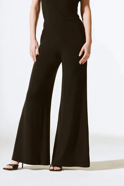 Joseph Ribkoff Silky Knit Wide Leg Pants In Black
