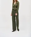 Joseph Ribkoff Silky Knit Wide Leg Pull On Pant In Iguana In Multi