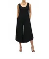 Joseph Ribkoff Sleeveless Cropped Wide Leg Jumpsuit In Black In Black