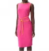 Joseph Ribkoff Sleeveless Dress With Belt In Pink In Pink