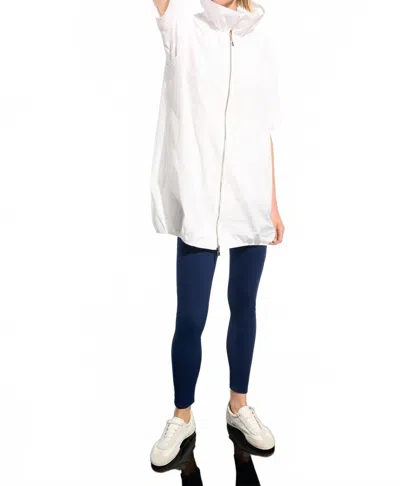 Joseph Ribkoff Sleeveless Memory Cocoon Vest With Shirred Collar In Vanilla In White