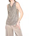 Joseph Ribkoff Sleeveless Sequin Top In Silver In Silver