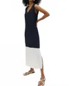Joseph Ribkoff Sleeveless V-neck Midi Dress Style 252030 In Midnight Blue In Blue