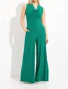 Joseph Ribkoff Sleeveless Wide-leg Jumpsuit In Emerald Green In Green