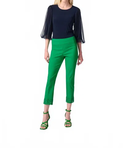 Joseph Ribkoff Slim Cropped Lace Trouser In Green