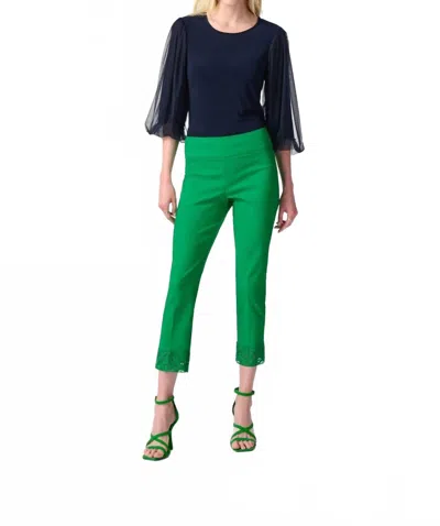 Joseph Ribkoff Slim Cropped Lace Trouser In Green