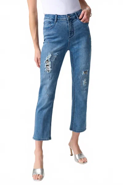 Joseph Ribkoff Slim Fit Cropped Jeans In Blue
