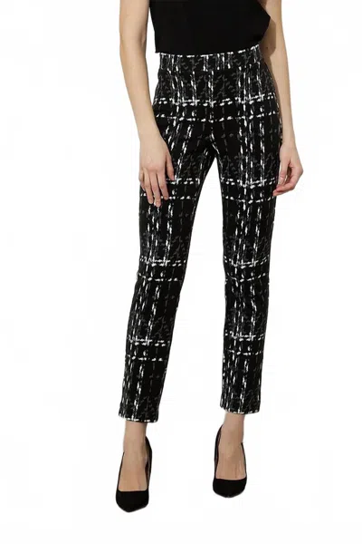 Joseph Ribkoff Brigh Printed Straight Leg Pants In Black And White