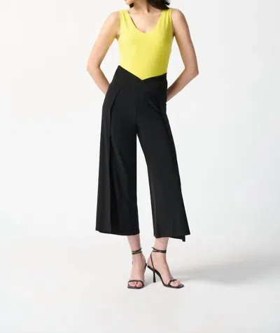 Joseph Ribkoff Slit Wide Leg Cropped Pants In Black