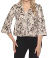Joseph Ribkoff Snakeskin Faux Suede Swing Jacket In Beige/multi In Multi